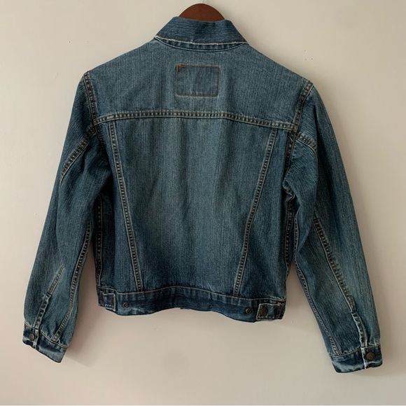 Abercrombie & Fitch Denim Button Up Trucker Jacket Size Large Vintage Blue Denim - Picture 7 of 13